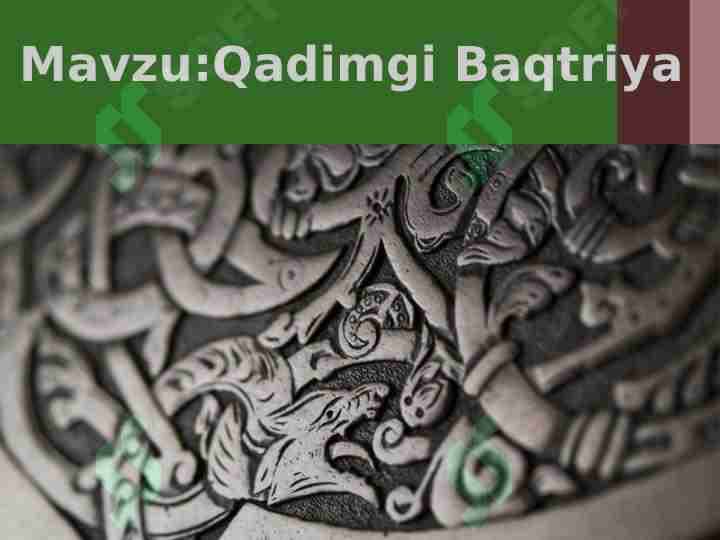 Qadimgi Baqtriya