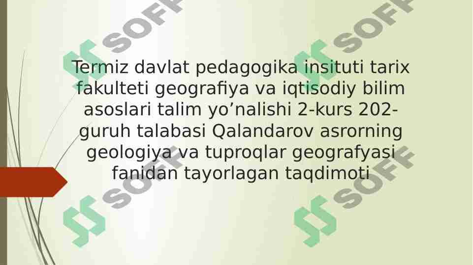 Tuproq hosil qiluvchi jinslar va omillar