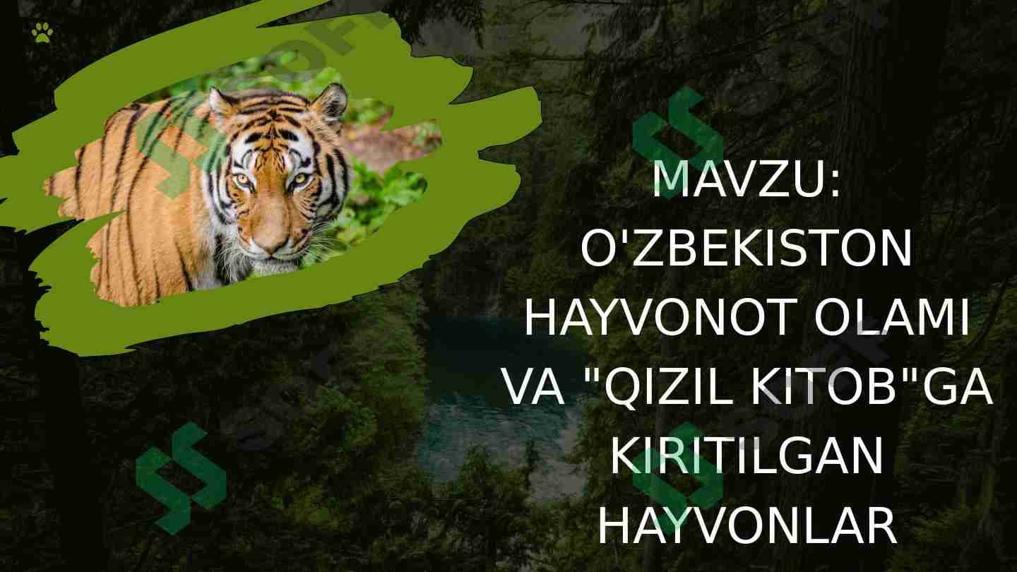 O'zbekiston hayvonot olami va "Qizil kitob"ga kiritilgan hayvonlar
