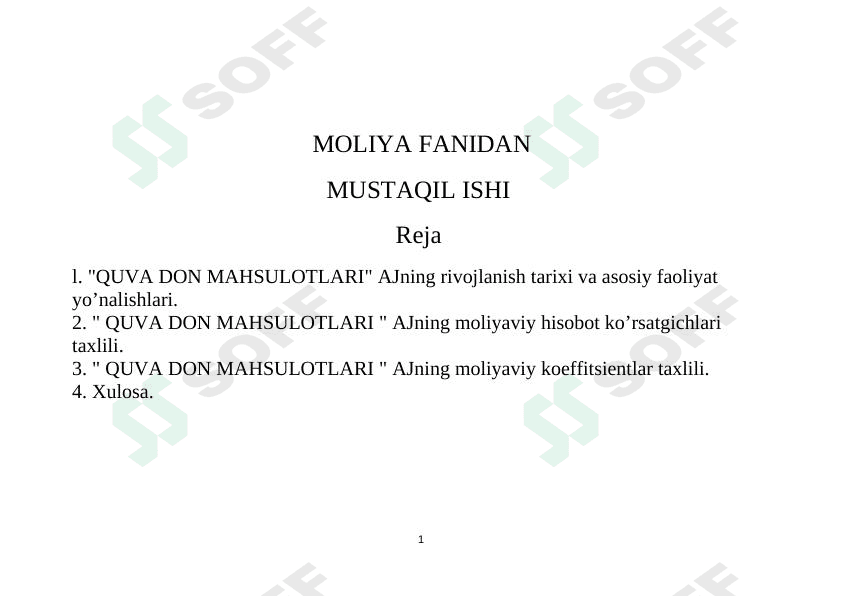 QUVA DON MAHSULOTLARI
