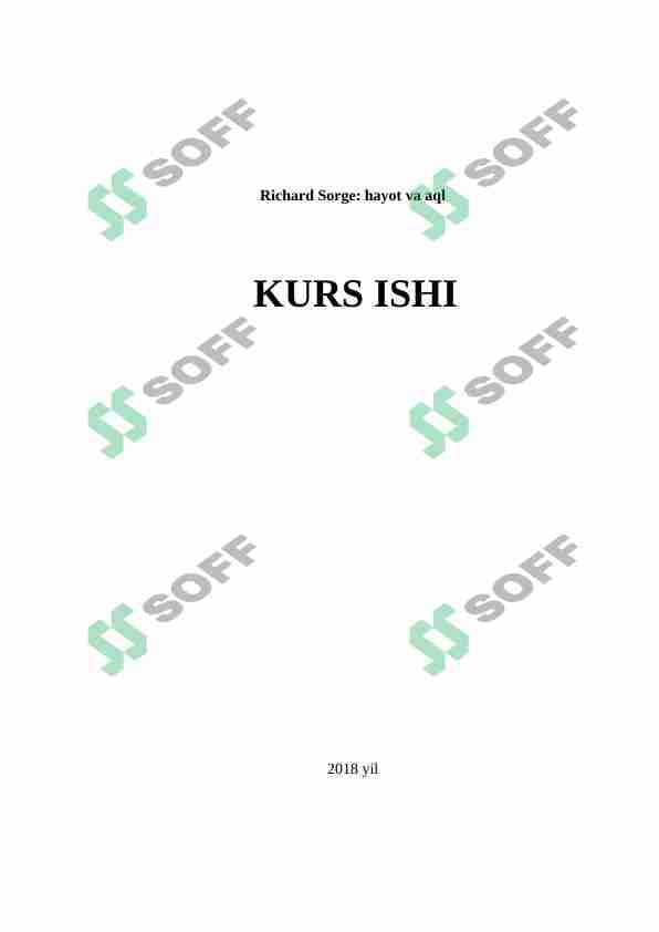Richard Sorge hayot va aql.