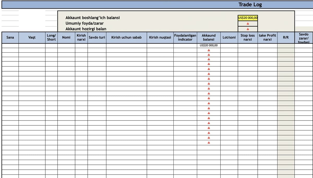 Professional Trading Journal