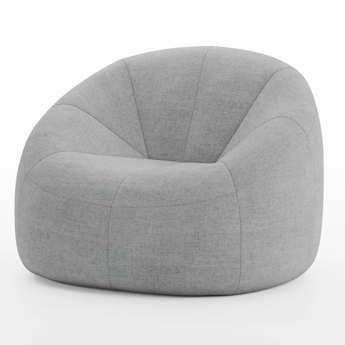 Soft Fabric Lounge Chair - Puffy Minimalist Armchair (Pumpkin style)