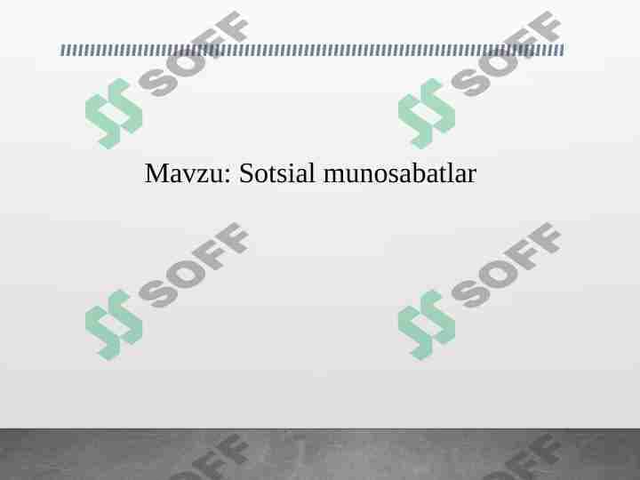 Sotsial munosabatlar