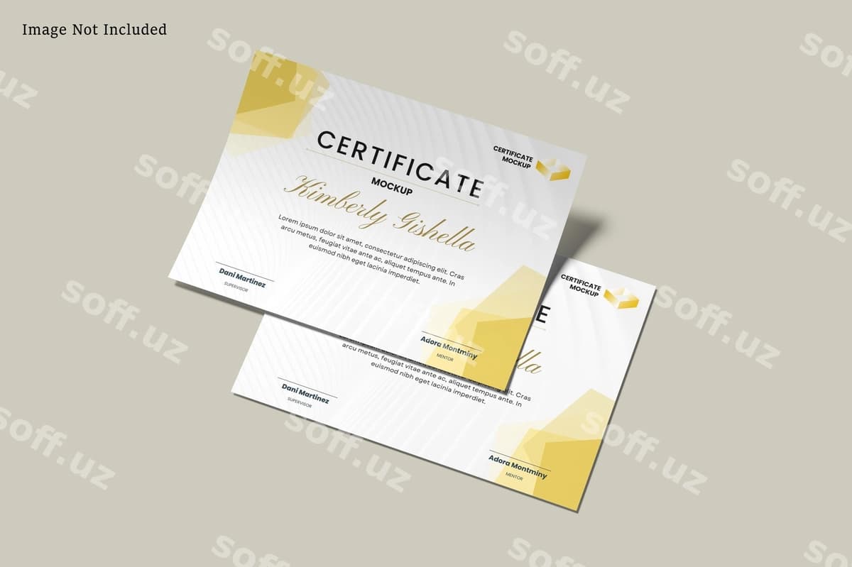 A4 sertifikat namunasi | A4 certificate mockup