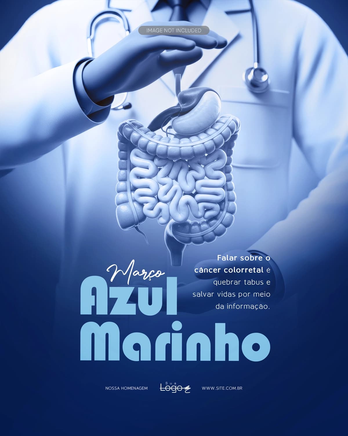 Ijtimoiy tarmoqlarda kolorektal saratonga qarshi kurashning "Moviy marsh" usulini tahrirlash mumkin | Blue march fight against colorectal cancer social media editable