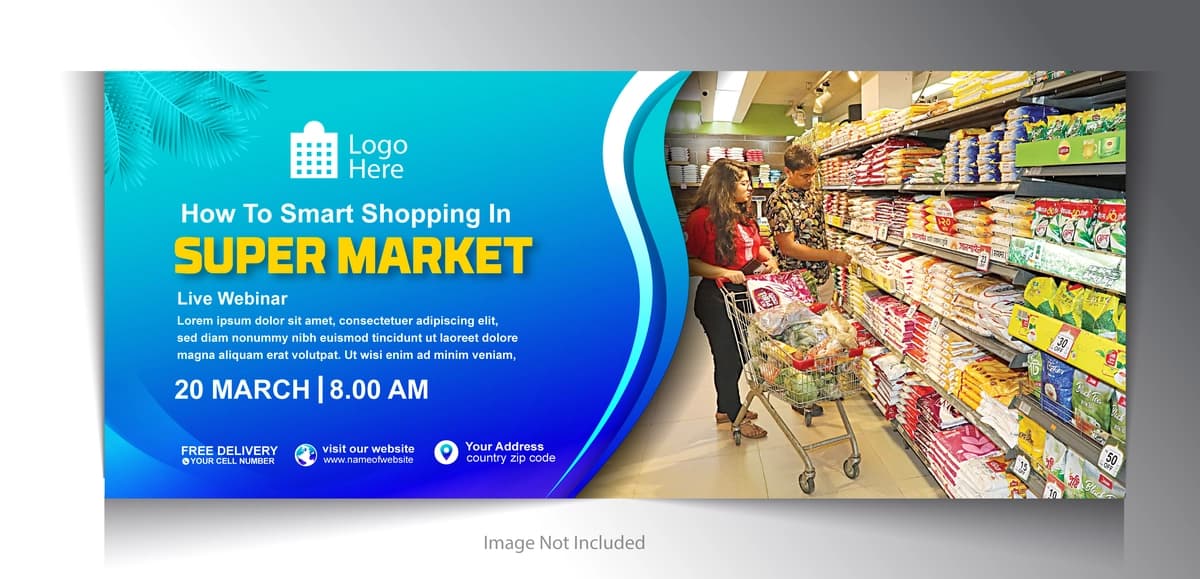 Supermarket reklama banner dizayni | Super market promotional banner design