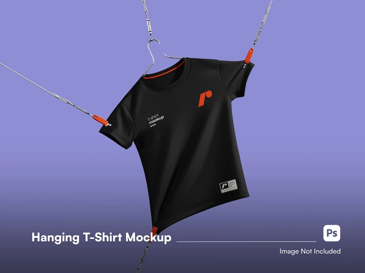 Oldindan ko'rinishdagi realistik zamonaviy futbolka maketi 3D izolyatsiyalangan mato bilan | Front view realistic modern tshirt mockup 3d isolated cloth with