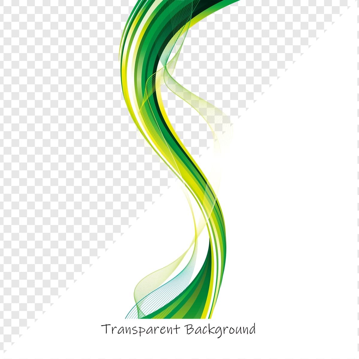 Shaffof qoplamali mavhum yashil to'lqin | Abstract green wave with transparent overlay