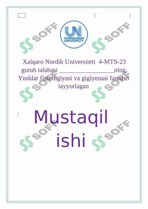 BOLALARDA KUNDALIK OVQAT RATSIONINI TUZISHNING GIGIYENIK TARTIBI