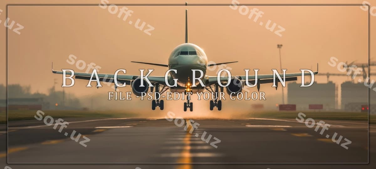 Samolyot quyosh botishida landeta | Airplane landing sunset