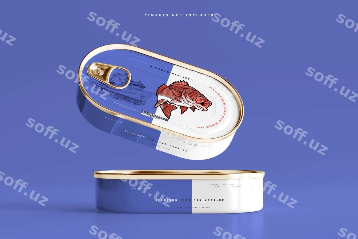 Aloyuminiy baliq modeli | Aluminum fish can mockup