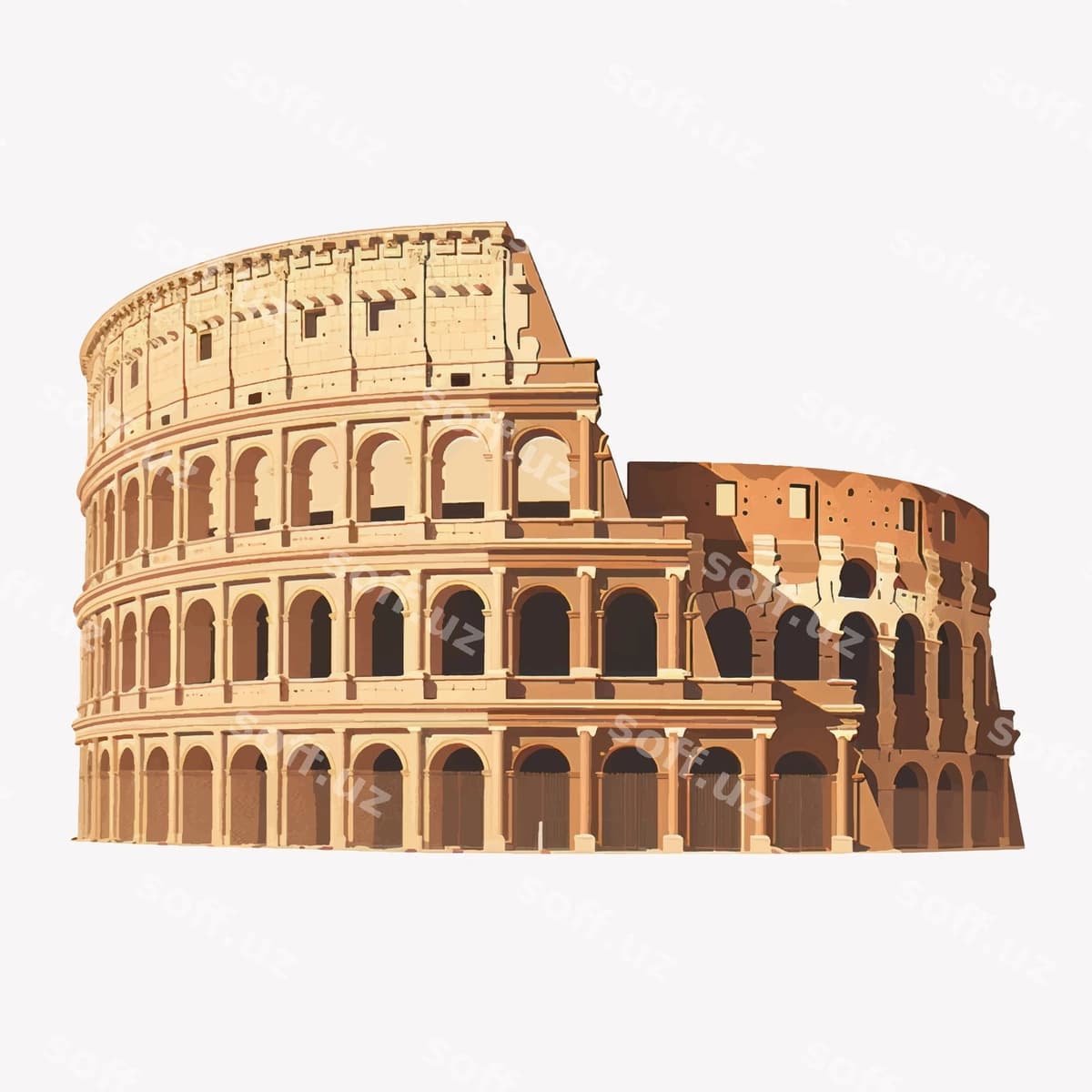 Qadim Rim Kolosseumi illustratsiyasi | Ancient roman colosseum illustration