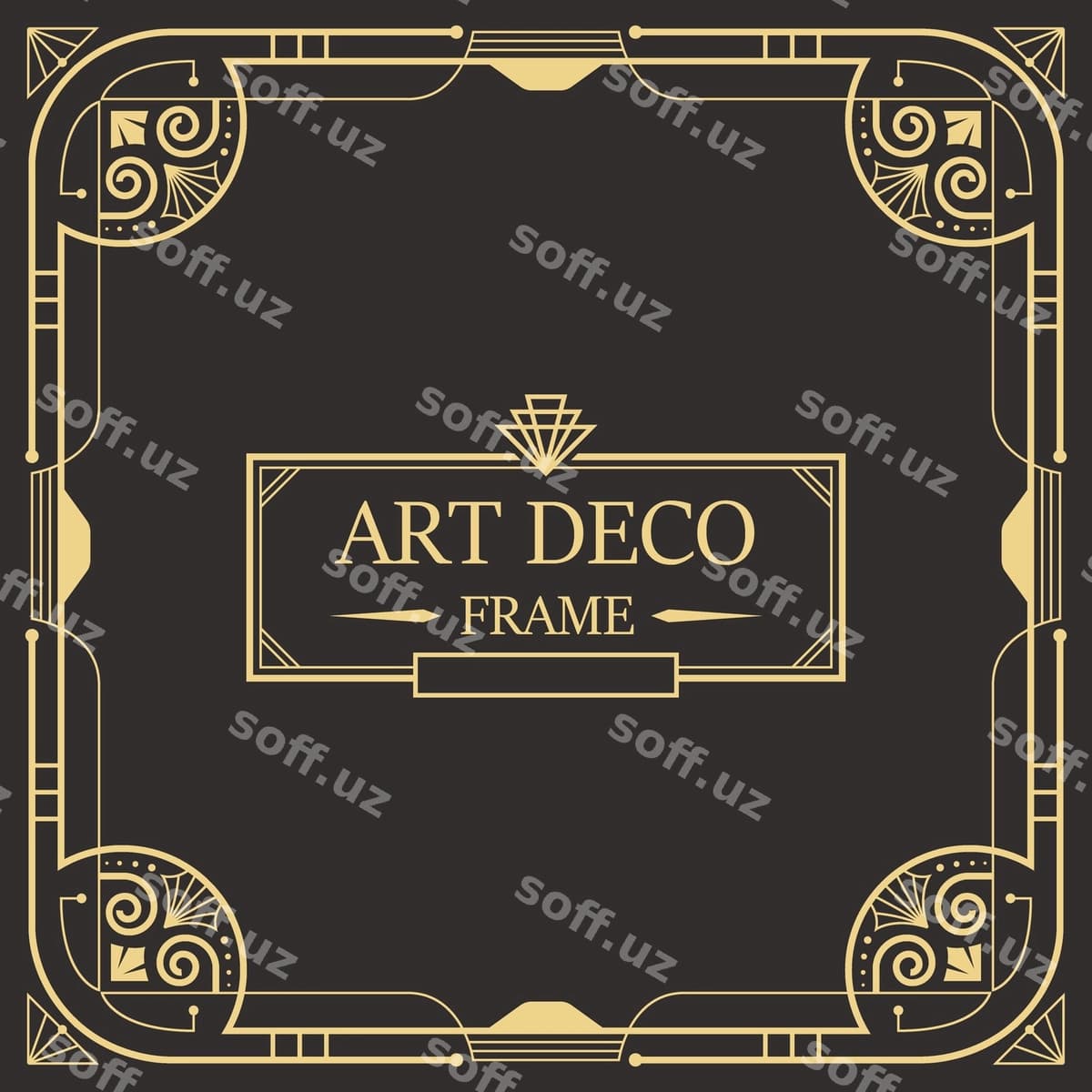 Art deco chegara ramkasi shabloni | Art deco border frame template