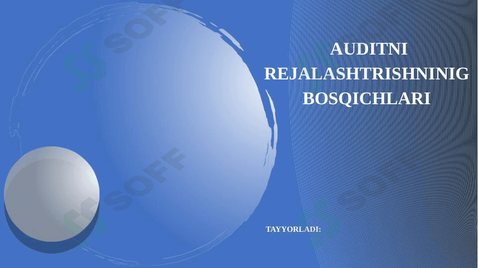 Auditni rejalashtrishninig bosqichlari