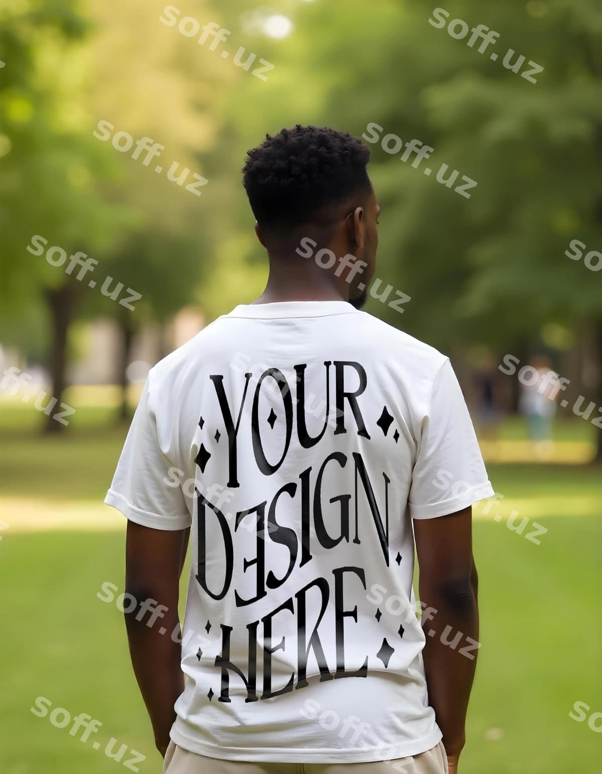 Orqa chop etish futbolka namunasi | Back print t shirt mockup