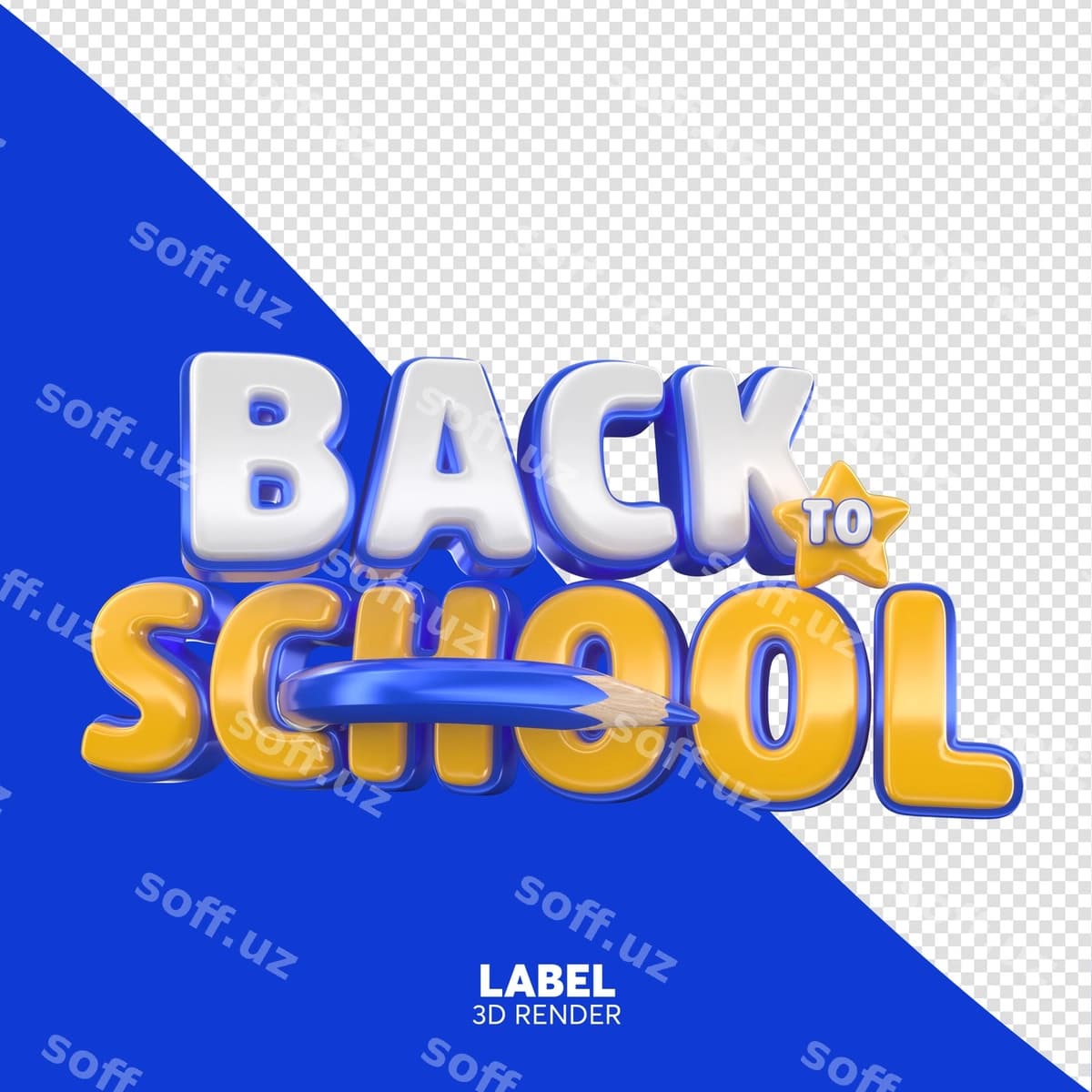 Maktabgacha ta'lim 3D render kompozitsiyasi | Back school 3d render composition