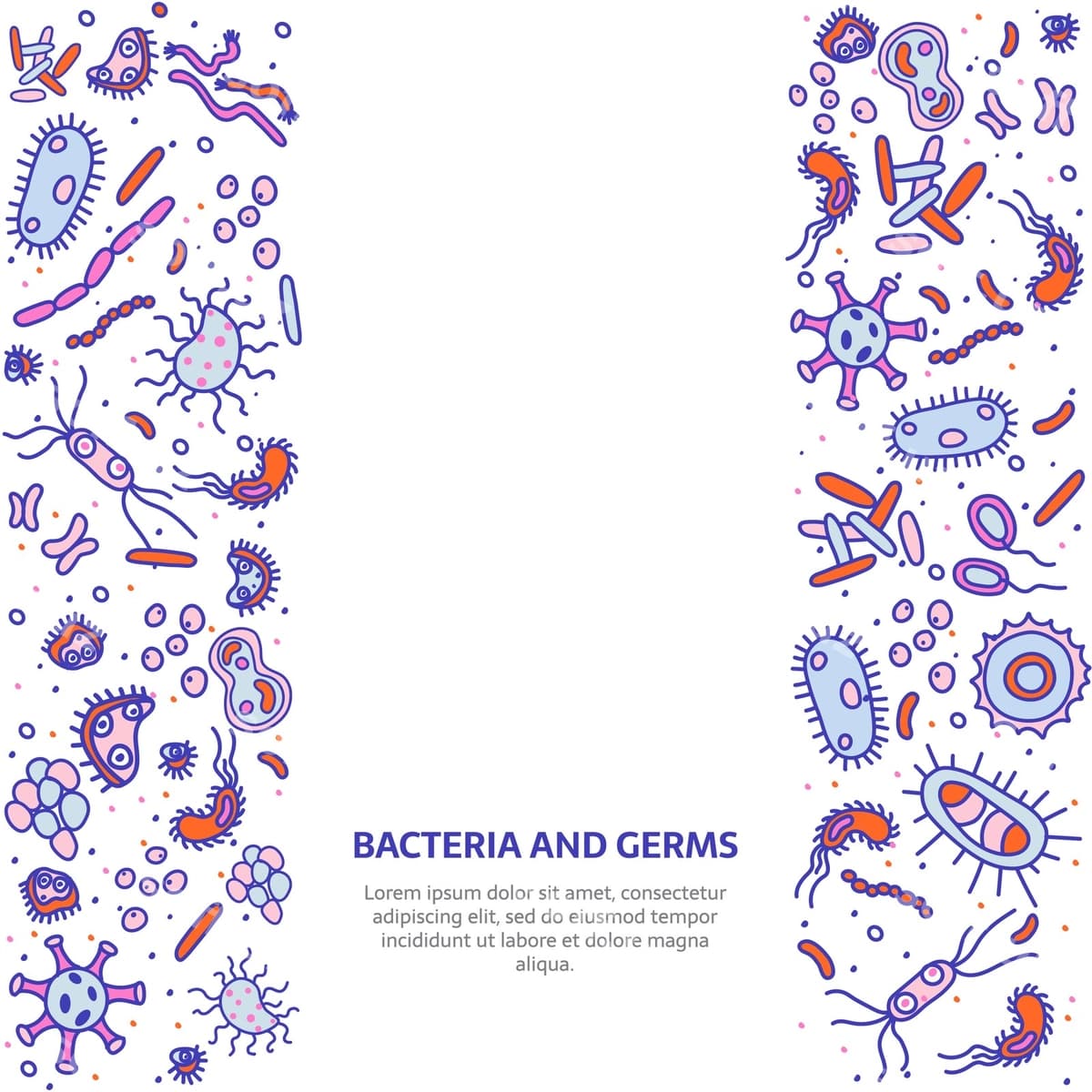 Bakteriyalar banner kvadrati | Bacteria banner square