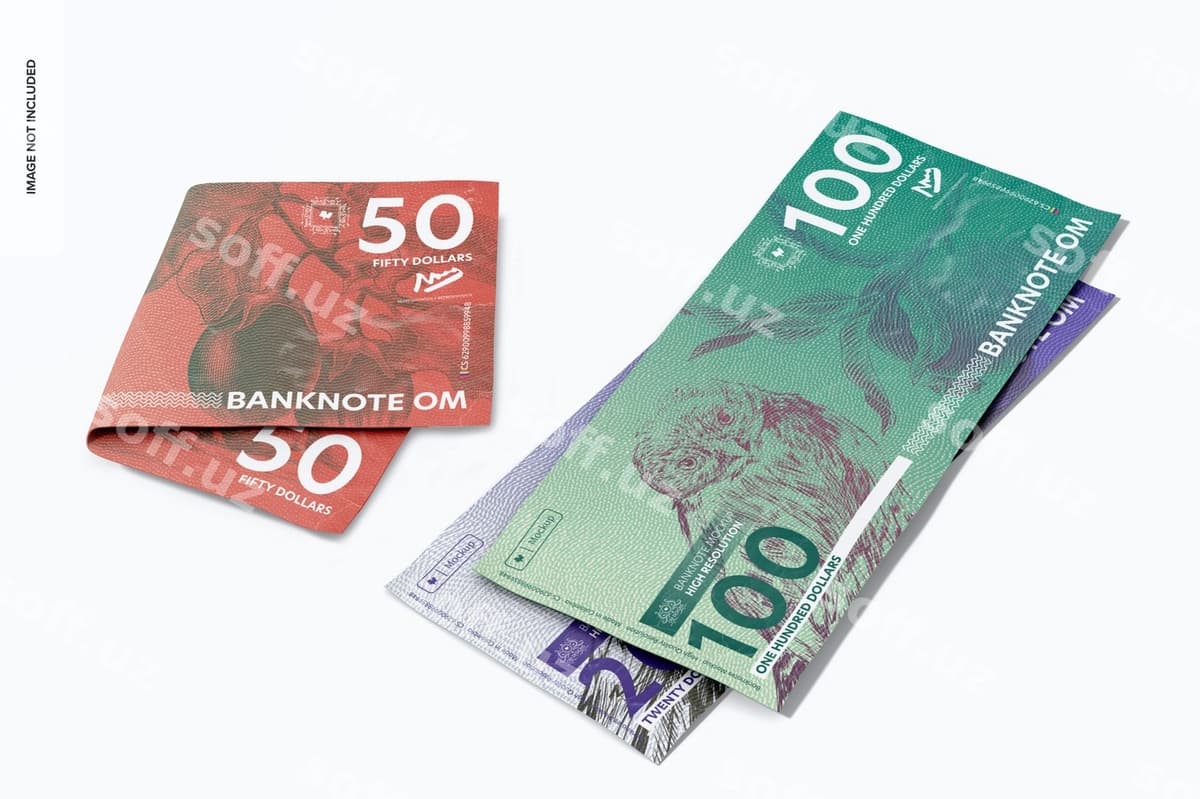 Banknotlar mockup perspektivasi | Banknotes mockup perspective