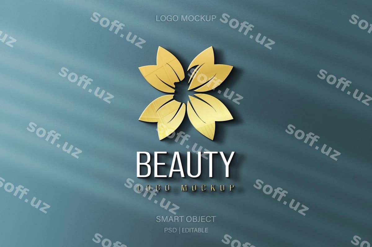 Go'zal logo mockup devor dizayni | Beautiful logo mockup wall design