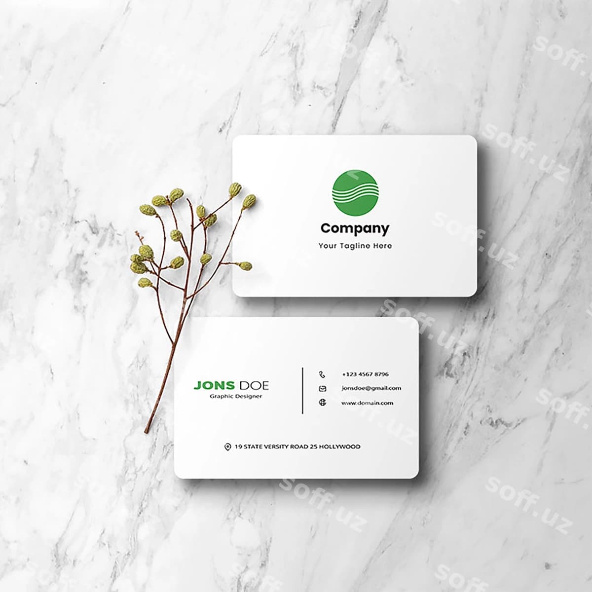 Chiroyli oddiy biznes vizitka dizayni | Beautiful simple business card design