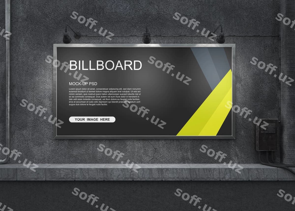 Billboard mockup eski beton devor | Billboard mockup old concrete wall