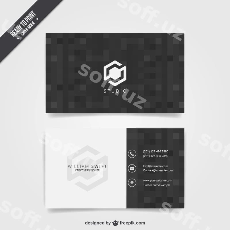 Qora biznes vizitka | Black business card