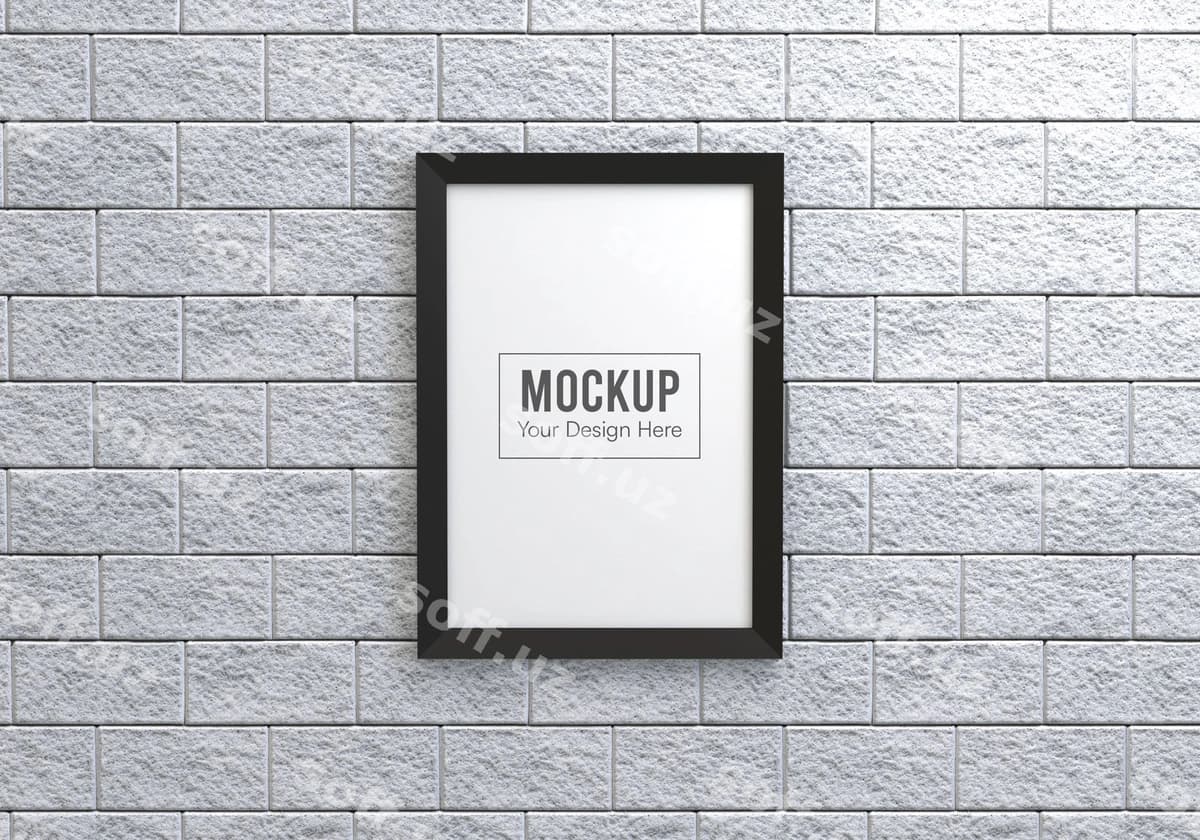 Qora ramka namuna old tomondan ko'rinish | Black frame mockup front view