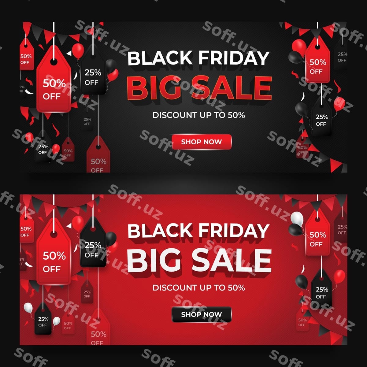 Black Friday katta aktsiya veb baner shabloni | Black friday big sale web banner template