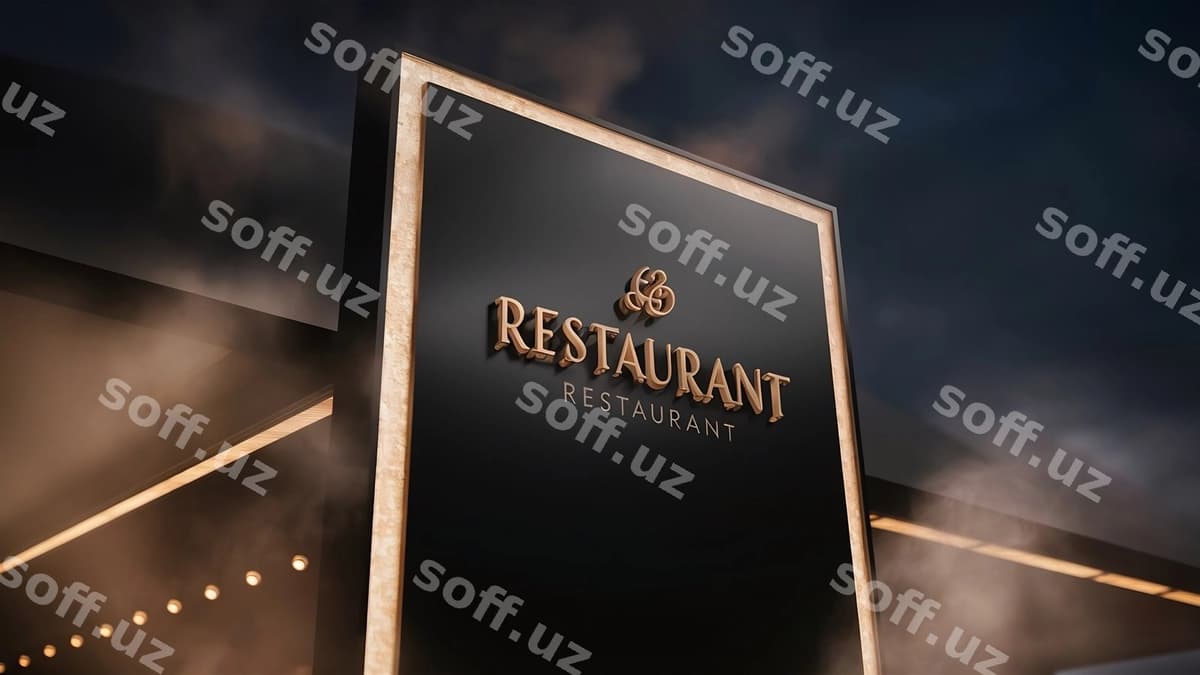 Qora restoran belgi | Black restaurant sign