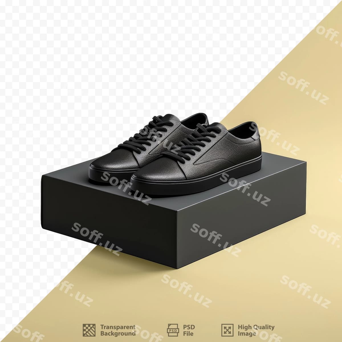 Qora oʻshiq qutisi ichida qora oʻshiq | Black shoe box with black shoe it