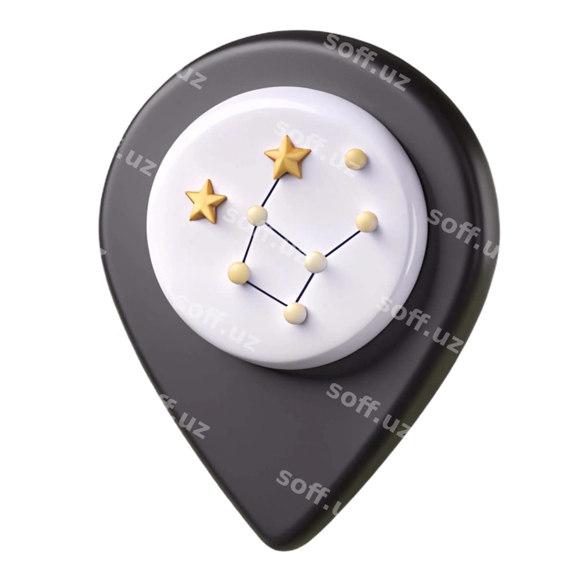 Qora oq ob'ekt so'z yulduza u | Black white object with word star it