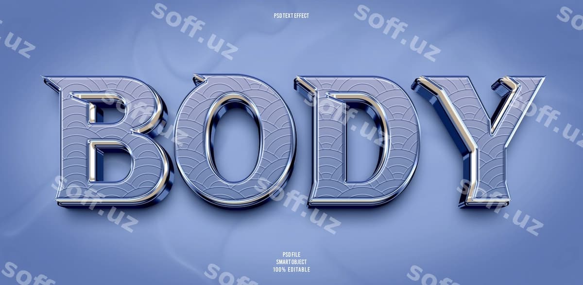 Asos 3D tahrirlanadigan matn effekti | Body 3d editable text effect