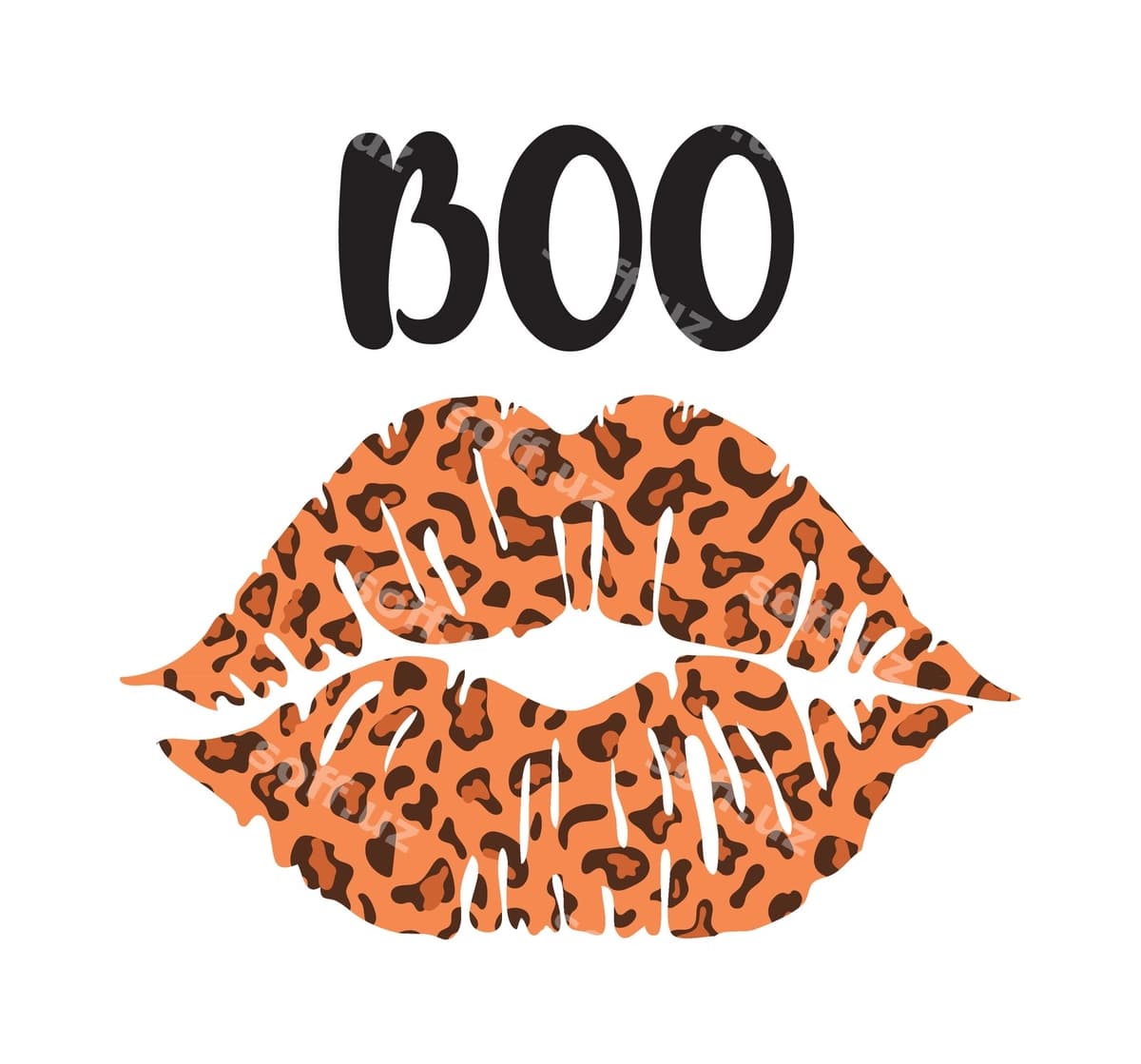 Boo matn lablar belgisi bilan | Boo text with lips mark