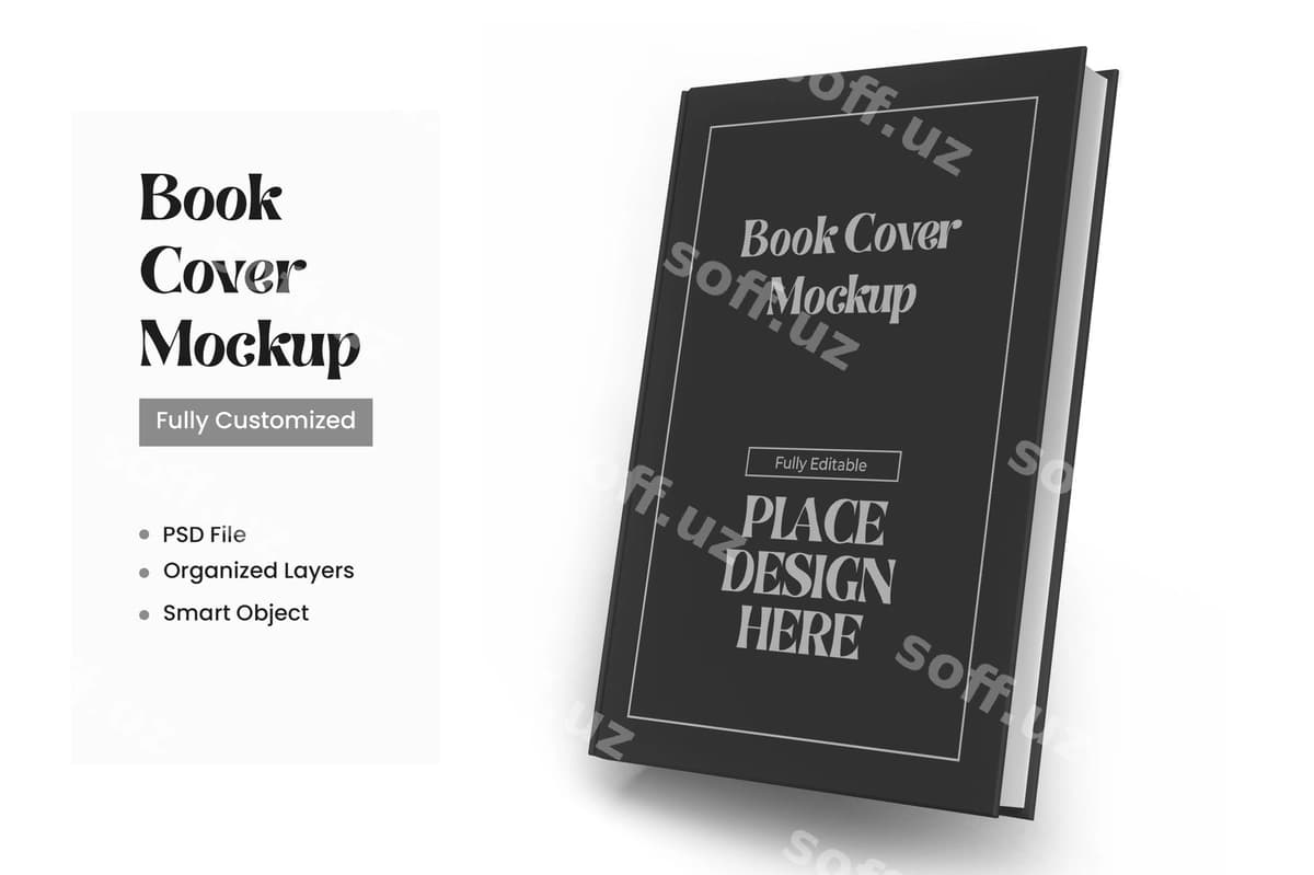 Kitob varaqi namuna dizayni | Book cover mockup design