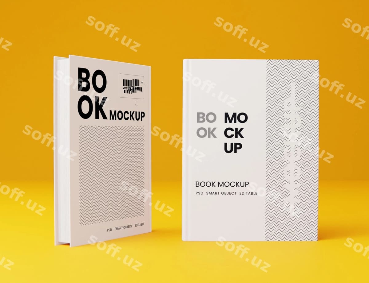 Qattiq muqova kitobi mockup | Book hardcover mockup