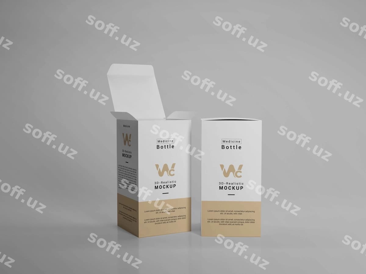 Quticha qadoqlash namunasi | Box packaging mockup