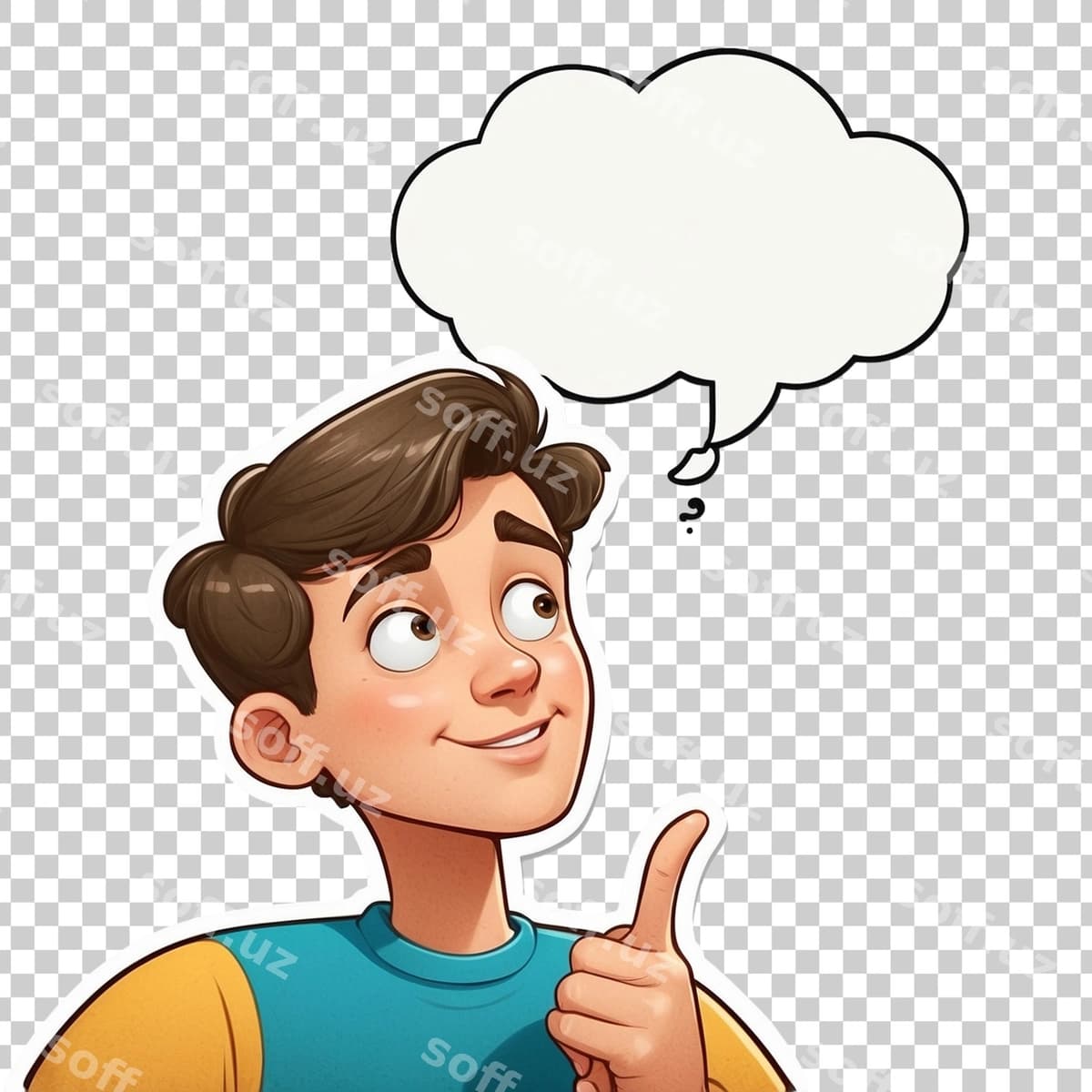 O'g'ri so'zlar qutisini beyg'iga qo'shgan | Boy with speech bubble his head