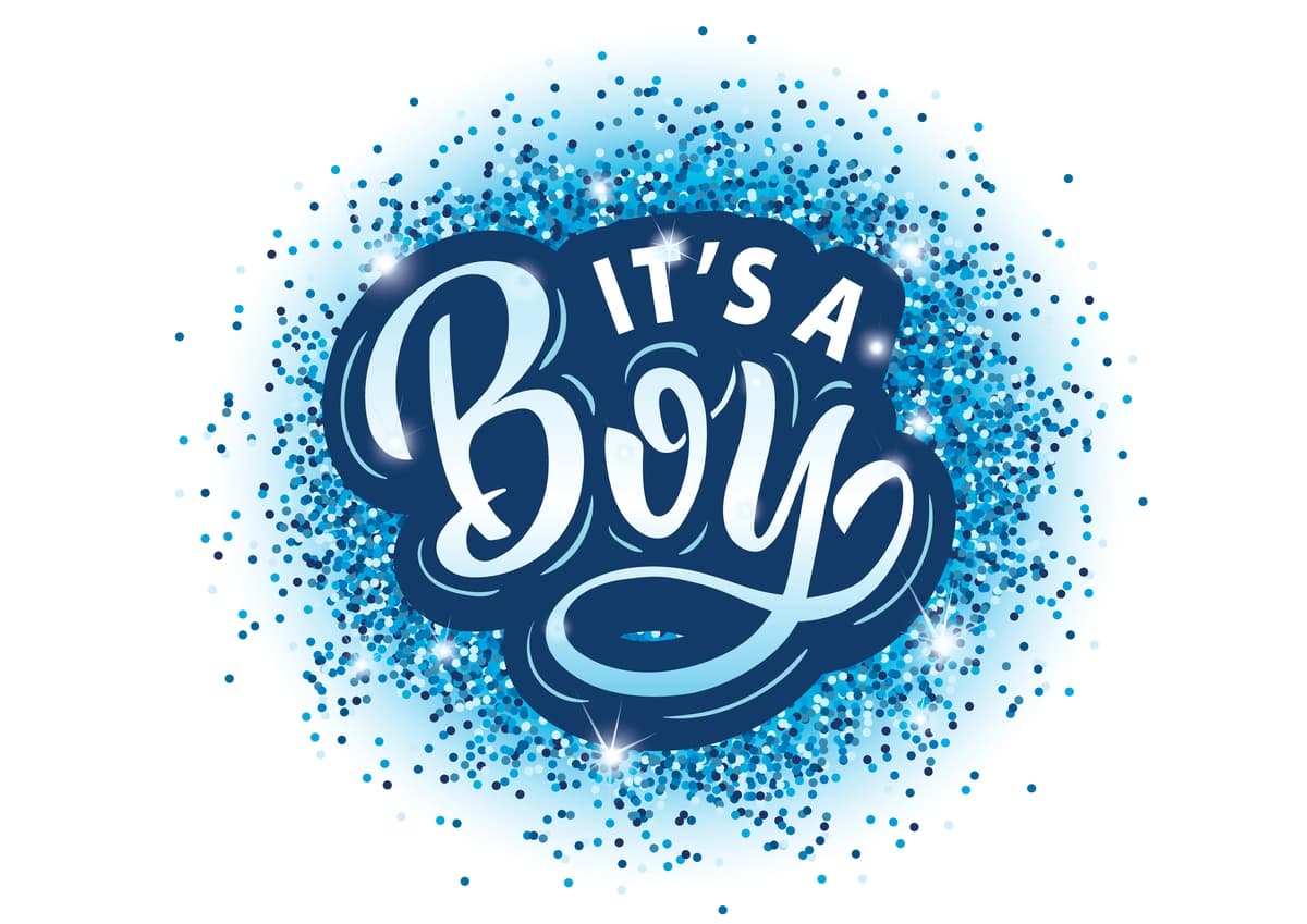 Plakat tug'ilgan bola jinsi bola yozuv fon uchqun dan | Poster birth child gender child inscription background from sparkles