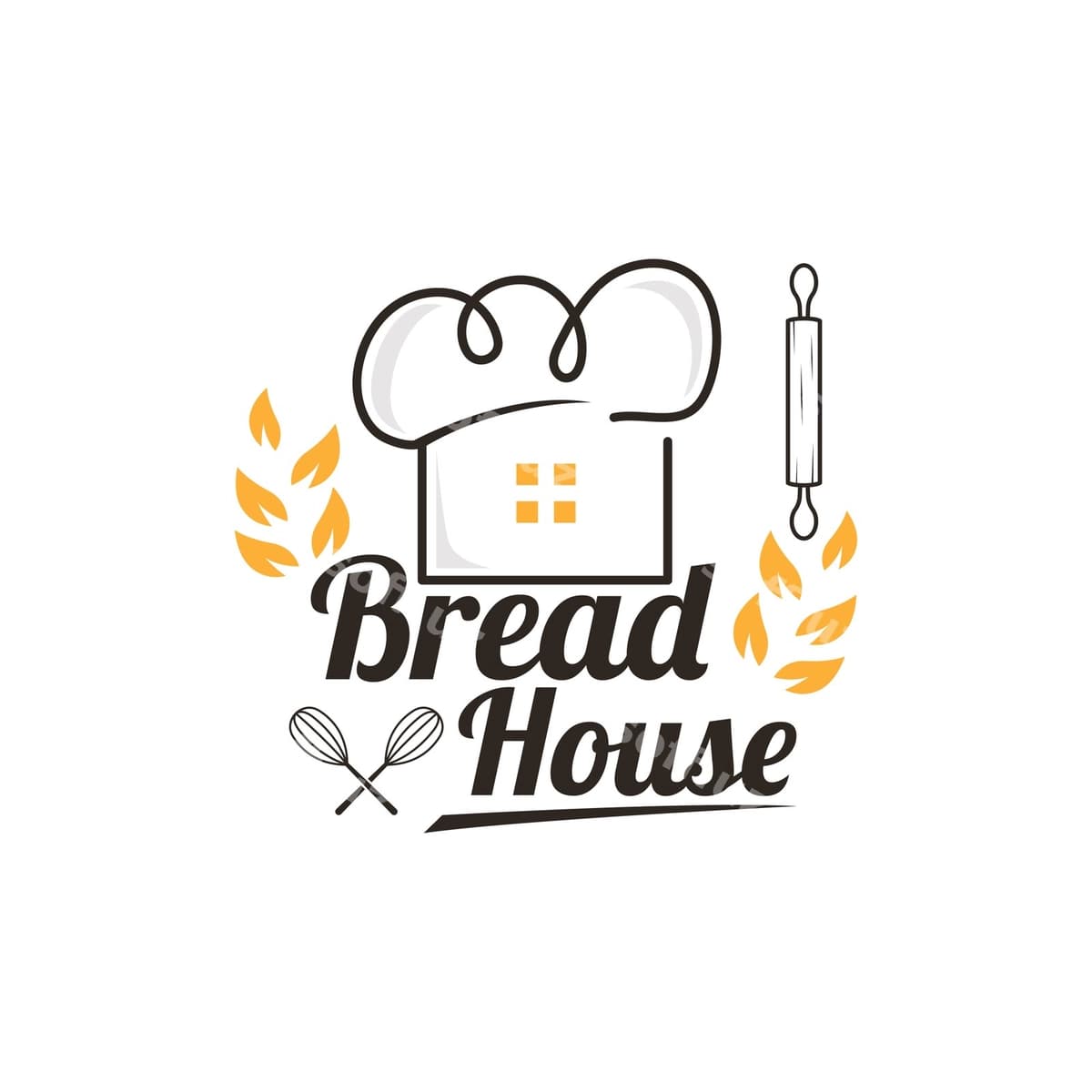 Nonushta brendli flanşizi shabloni nonushta logotipi ikonka | Bread badge template bread logo icon