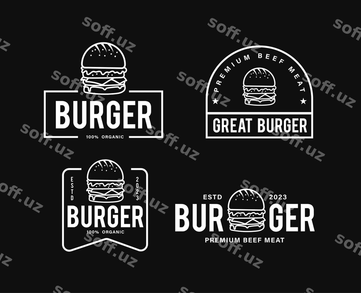 Burger logo shablon dizayni | Burger logo template design