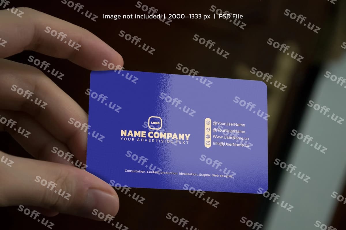 Biznes karta maketi qo'lda bepul psd | Business card mockup hand free psd