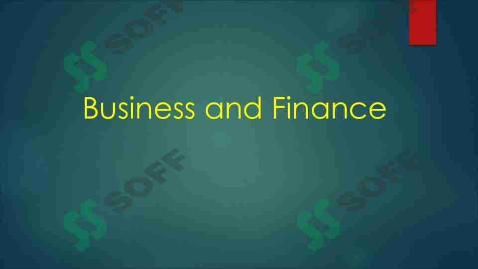Business and Finance