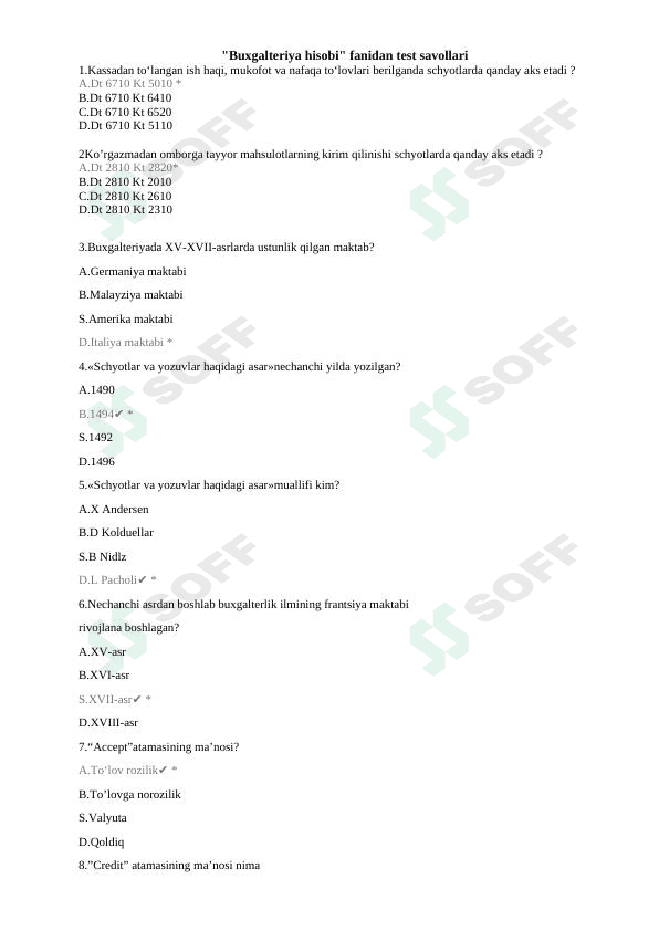 buxgalteriya test 300 ta baza