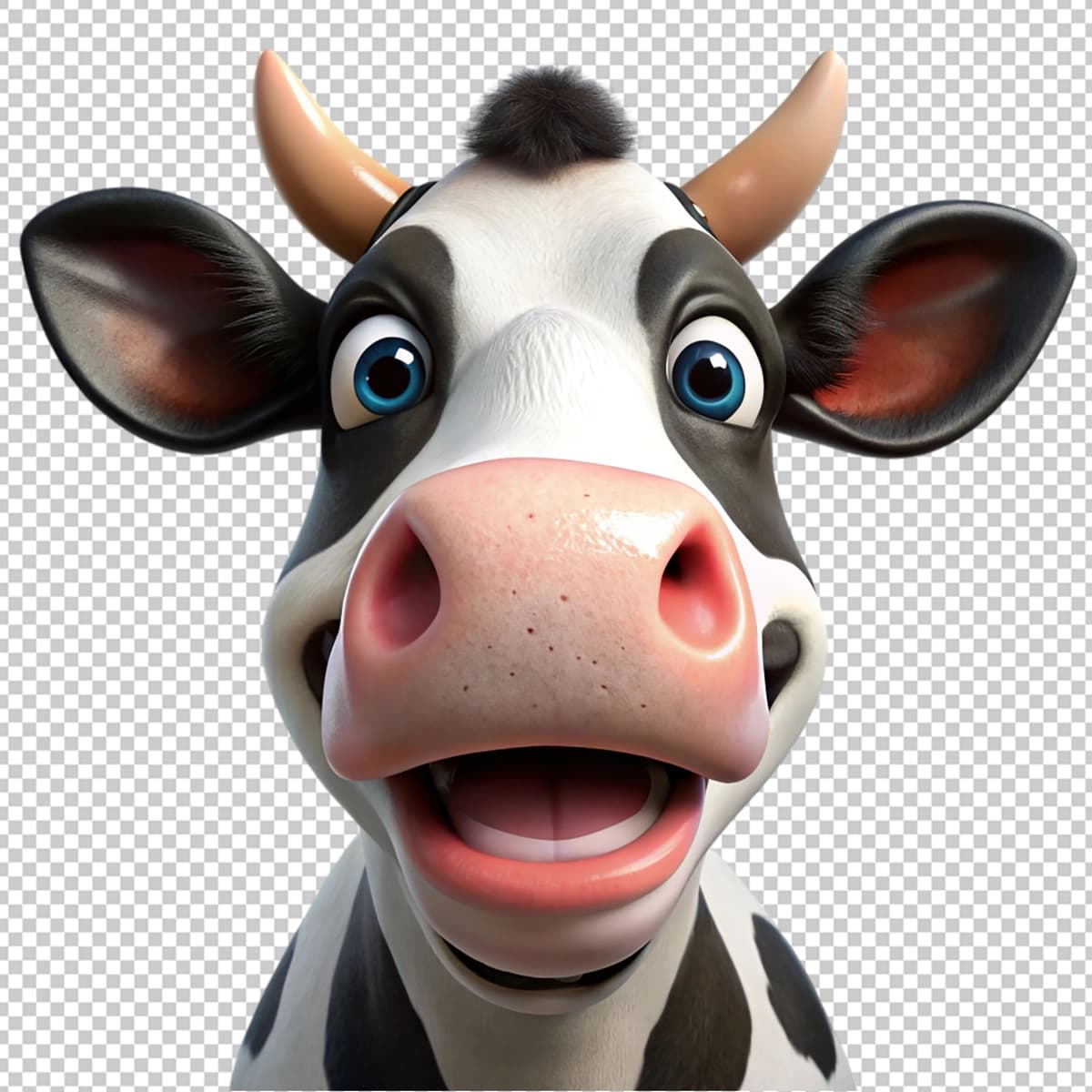 3D yoqimli sigir shaffof fon | 3d cute cow transparent background