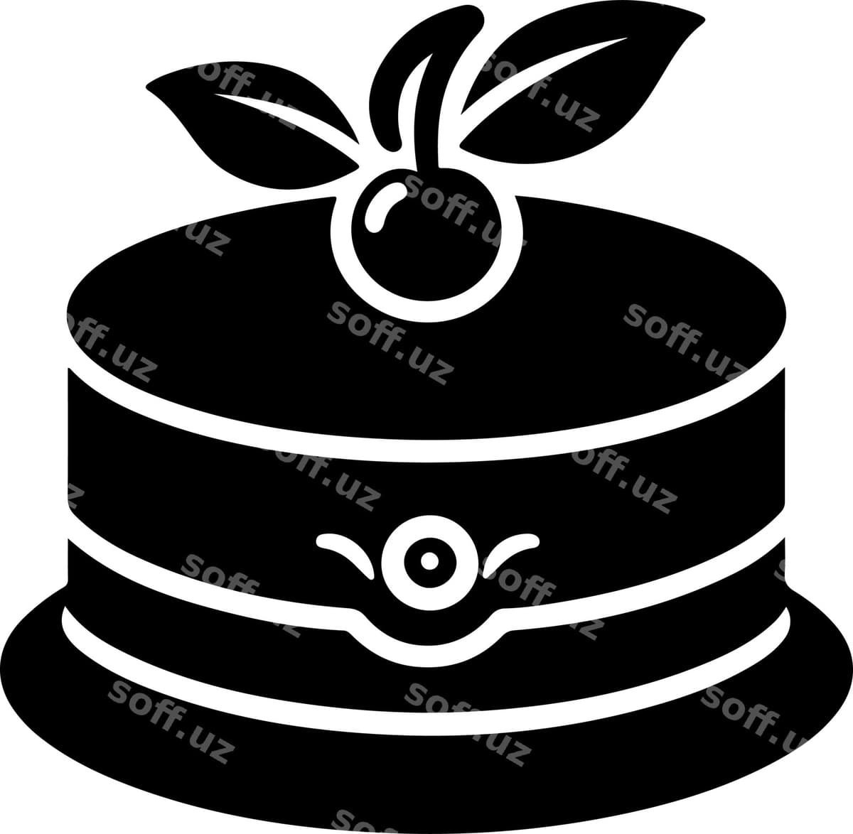 Tort silueti vektor chizigi | Cake silhouette vector art