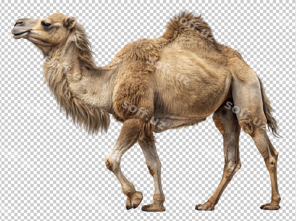 Atirmo ajraltirilgan shaffof orqa fonda | Camel isolated transparent background