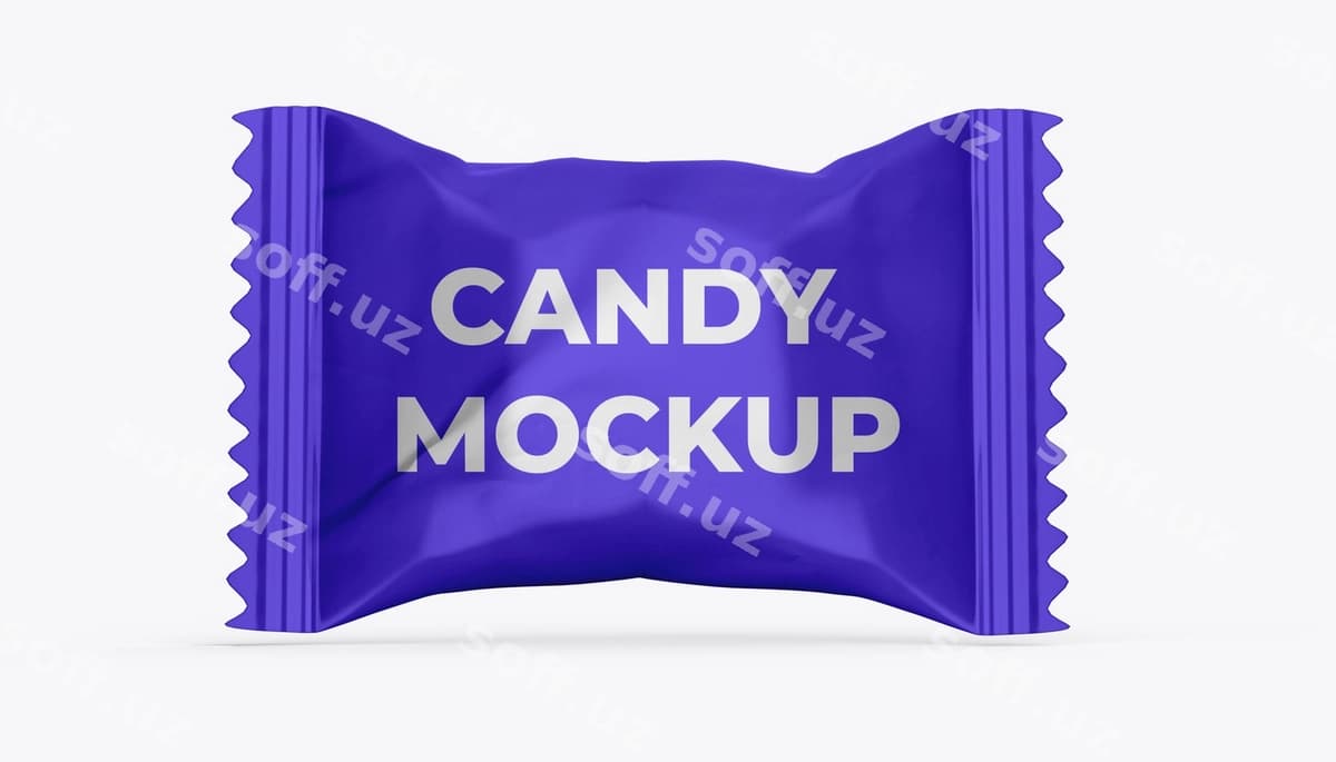 Konfeta namuna ko'k qadoq | Candy mockup blue wrapper
