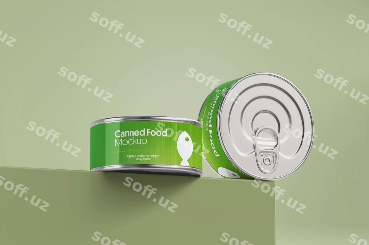 Konserva ovqat namunasi | Canned food mockup
