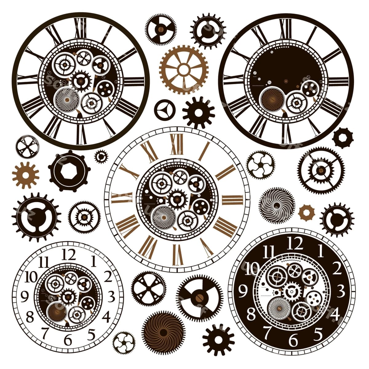 Karta soat qismlari bilan | Card with clock parts
